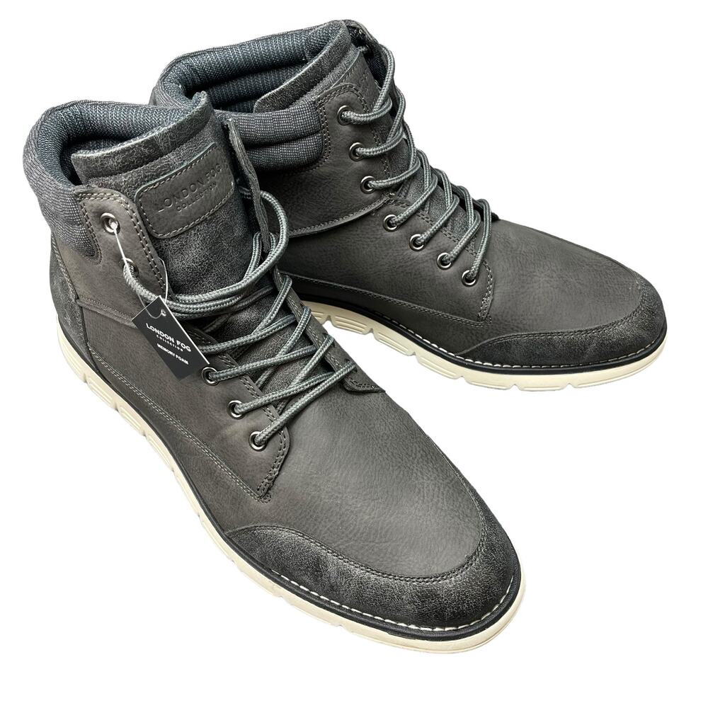 London Fog Collection Mens Boots Taylor Size 13 M Gray